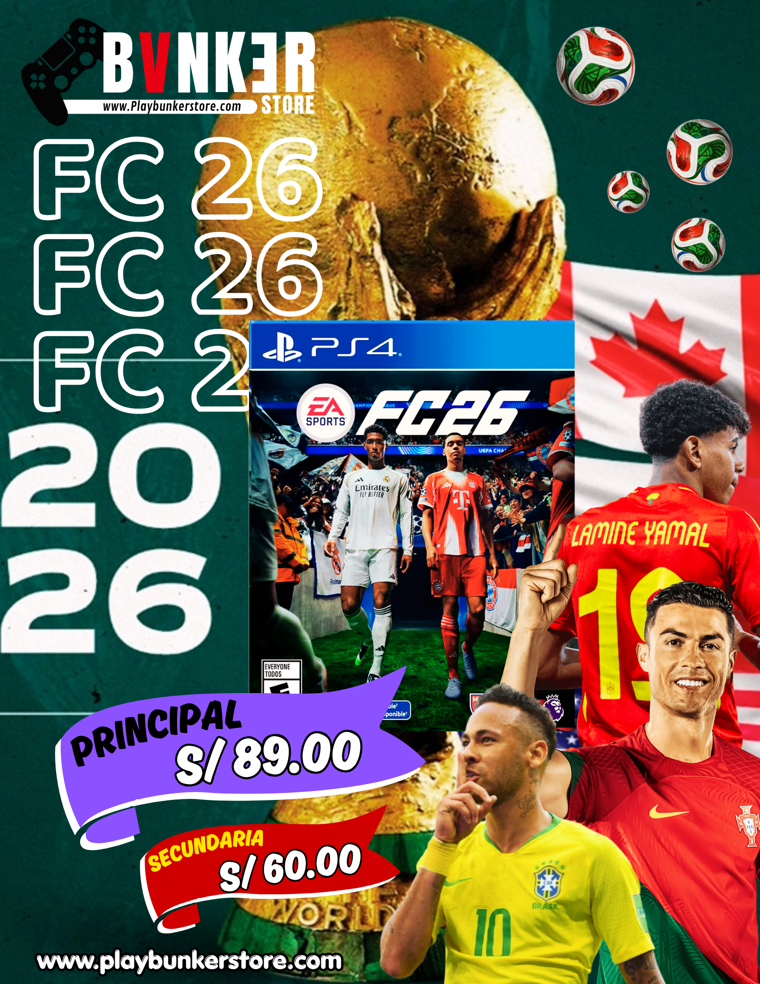 VENTA PLAYSTATION (2) FC 26 MUNDIAL 2026 PS4 - Image 1